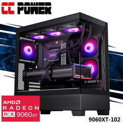 CC Power 9060XT-102 Gaming PC NEW 14Gen Intel Core i5 10-Cores w/ AMD Radeon RX 9060 XT 16GB DDR6 & Advanced Air Cooler