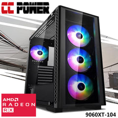 CC Power 9060XT-104 Gaming PC 5Gen AMD Ryzen 7 8-Cores w/ AMD Radeon RX 9060 XT 16GB DDR6 & Advanced Air Cooler