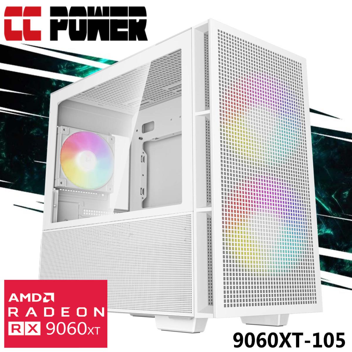 CC Power 9060XT-105 Gaming PC NEW 7Gen AMD Ryzen 9 7900X 12-Cores w/ AMD Radeon RX 9060 XT 16GB DDR6 & Advanced Air Cooler