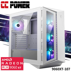 CC Power 9060XT-107 Gaming PC NEW 8Gen AMD Ryzen 5 9600X 6-Cores w/ AMD Radeon RX 9060 XT 16GB DDR6 & Advanced Air Cooler