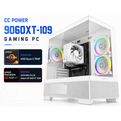 CC POWER 9060XT-109 Gaming PC – AMD Ryzen 5 7500F | Radeon RX 9060 XT 16GB | 16GB DDR5 | 500GB NVMe