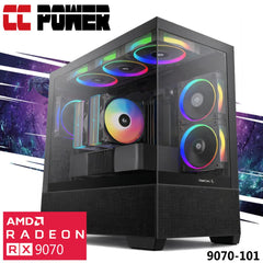 Cc Power 9070 101 Gaming Pc New 9gen Amd Ryzen 7 7700 8 Cores W/ Amd Radeon 9070 16gb Ddr6 & Ddr5 Memory & Advanced Air Cooler