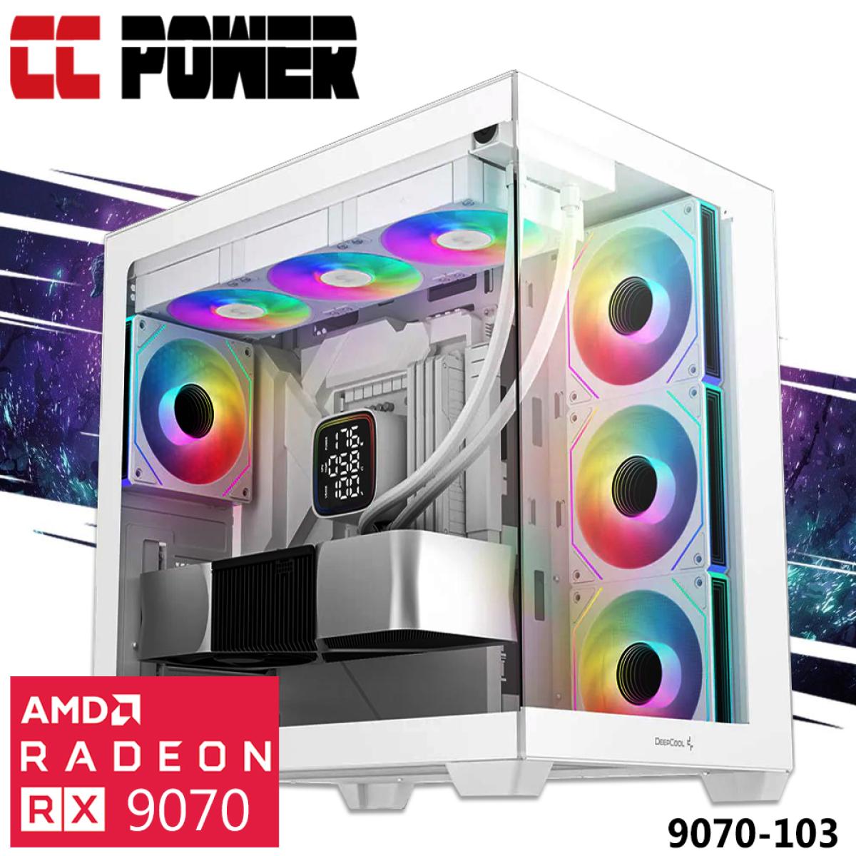 CC Power 9070-103 Gaming PC 7Gen AMD Ryzen 7 7800X3D 8-Cores w/ AMD Radeon RX 9070 16GB GDDR6 & Advanced AIR Cooler