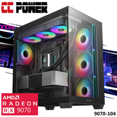 Cc Power 9070 104 Gaming Pc New 9gen Amd Ryzen 7 9700x 8 Cores W/ Amd Radeon 9070 16gb Ddr6 & Ddr5 Memory & Advanced Air Cooler