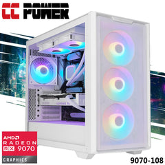 CC Power 9070-108 Gaming PC NEW 9Gen AMD Ryzen 9 9900X 12-Cores w/ AMD Radeon 9070 16GB DDR6 & DDR5 Memory & Liquid Cooler