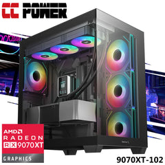 CC Power 9070XT-102 Gaming PC NEW Intel Core Ultra 5 K-Series 14-Cores w/ AMD Radeon RX 9070 XT 16GB GDDR6 & Liquid Cooler