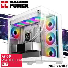 CC Power 9070XT-103 Gaming PC 14Gen Intel Core i7 K-Series 20-Cores w/ AMD Radeon RX 9070 XT 16GB GDDR6 & Liquid Cooler