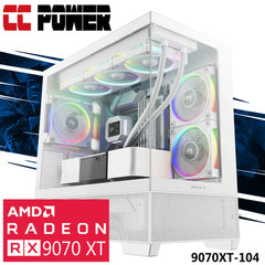 CC Power 9070XT-104 Gaming PC NEW 14Gen Intel I5 K-Series 14-Cores w/ AMD Radeon RX 9070 XT 16GB GDDR6 & Liquid Cooler