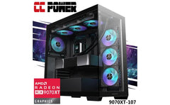 CC Power 9070XT-107 Gaming PC 14Gen Intel Core i9 K-Series 24-Cores w/ AMD Radeon RX 9070 XT 16GB GDDR6 & Liquid Cooler