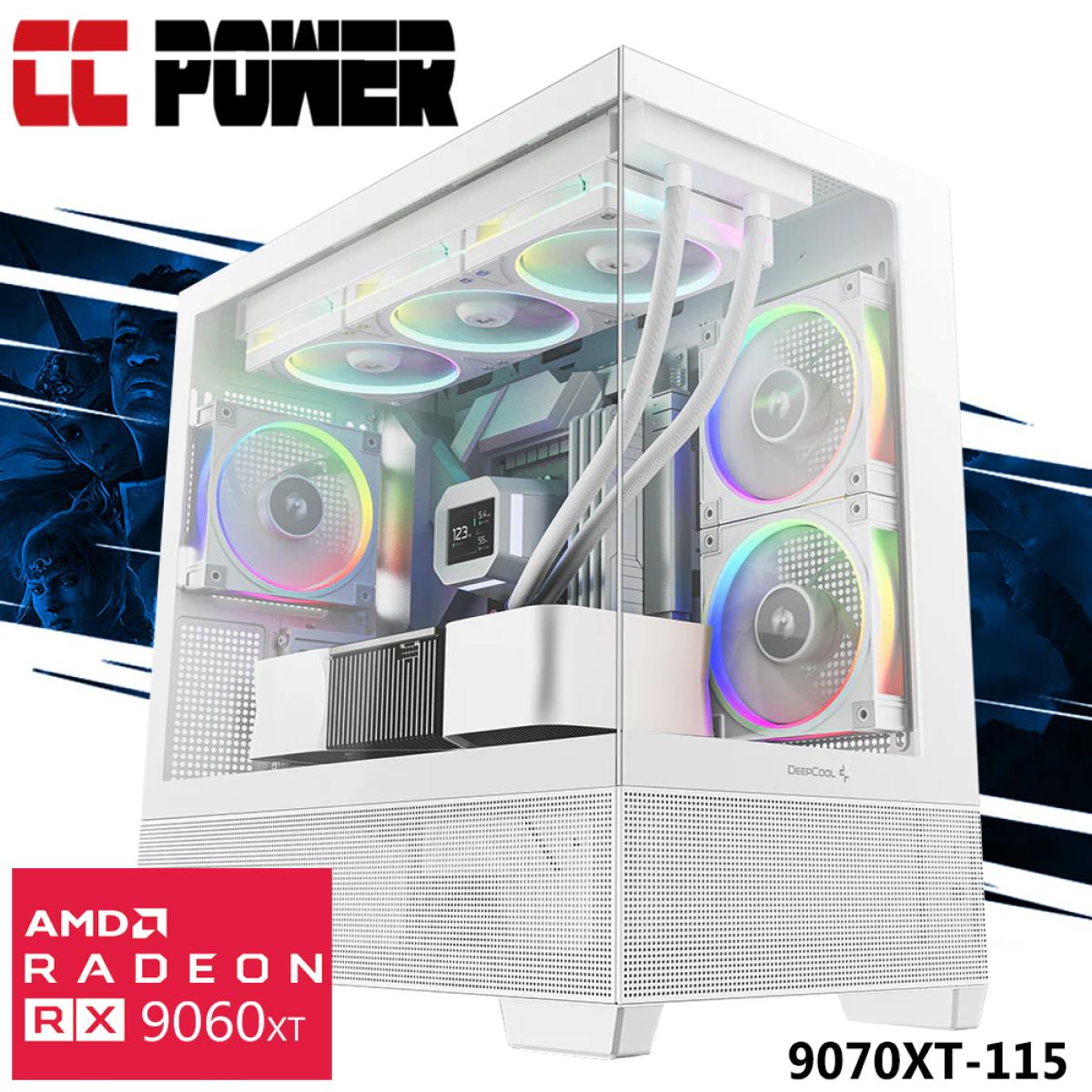 CC Power 9070XT-115 Gaming PC NEW Intel Ultra 5 10-Cores w/ AMD Radeon RX 9070 XT 16GB DDR6 & Liquid Cooler