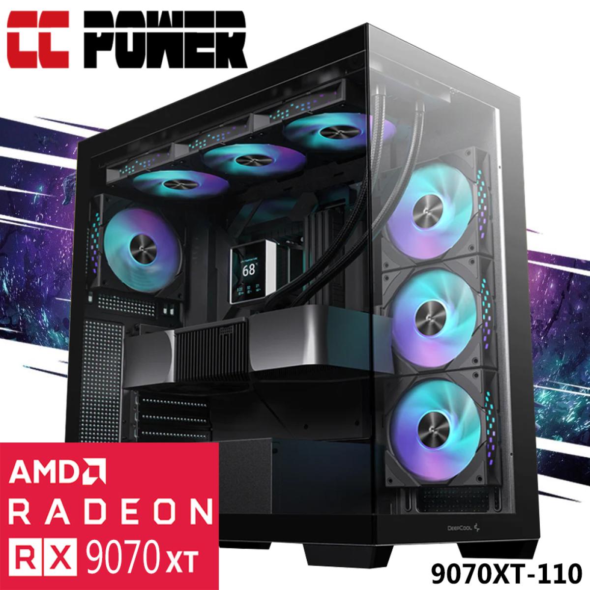 CC Power 9070XT-110 Gaming PC NEW 9Gen AMD Ryzen 9 9950X3D 8-Cores w/ AMD Radeon RX 9070 XT 16GB GDDR6 & Liquid Cooler