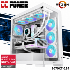CC Power 9070XT-114 Gaming PC NEW 9Gen AMD Ryzen 9 9950X 16-Cores w/ AMD Radeon RX 9070 XT 16GB GDDR6 & Liquid Cooler