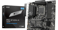 MSI PRO B760M-A (Wi-Fi 6E), Intel 14th 13th 12th Series, LGA 1700/DDR5/PCIe 4.0/2xM.2 - mATX Gaming MotherBoard