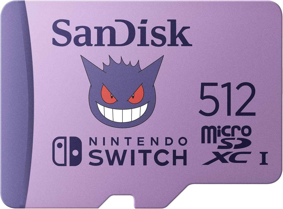 512GB Pokémon Gengar microSDXC Card Licensed for Nintendo-Switch - Made for Nintendo-Switch 1, OLED, and Lite - SDSQXAO-512G-GN6ZK