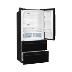 Smeg Side By Side Freestanding Refrigerator A++, French Door, 539Lit, Black - FQ55FNDF