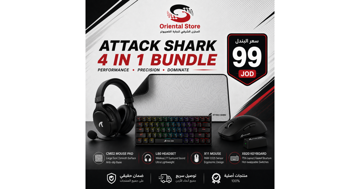 Attack Shark (Mouse Pad + L80PRO Wireless Gaming Headset + X11 Wireless Gaming Mouse + X820 Ultra Gaming Keyboard)