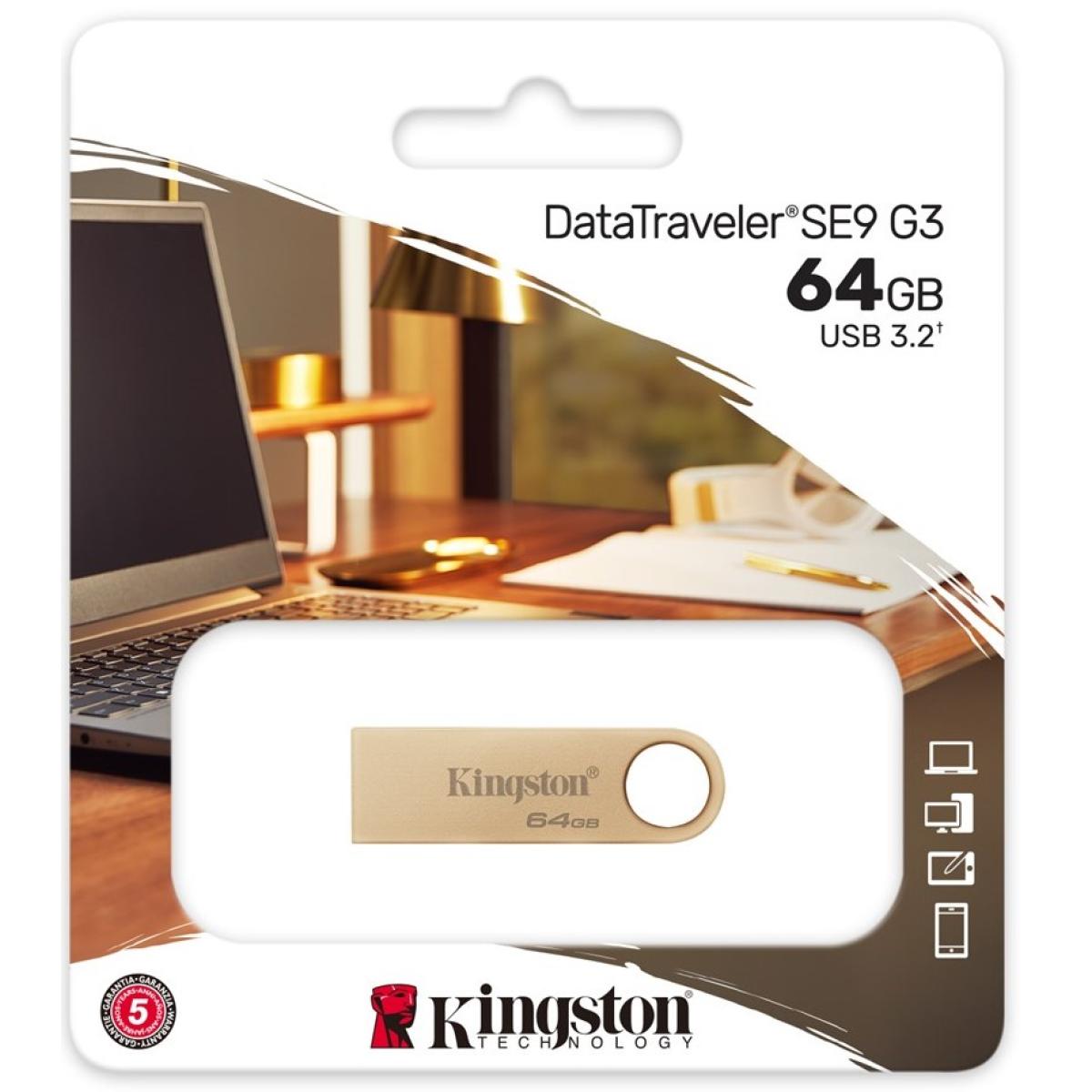 Kingston Datatraveler Se9 G3 64gb Usb Flash Drive Usb 3.2 Gen 1 Speed Up To 220mb/s Premium Metal Casing - CompuMe