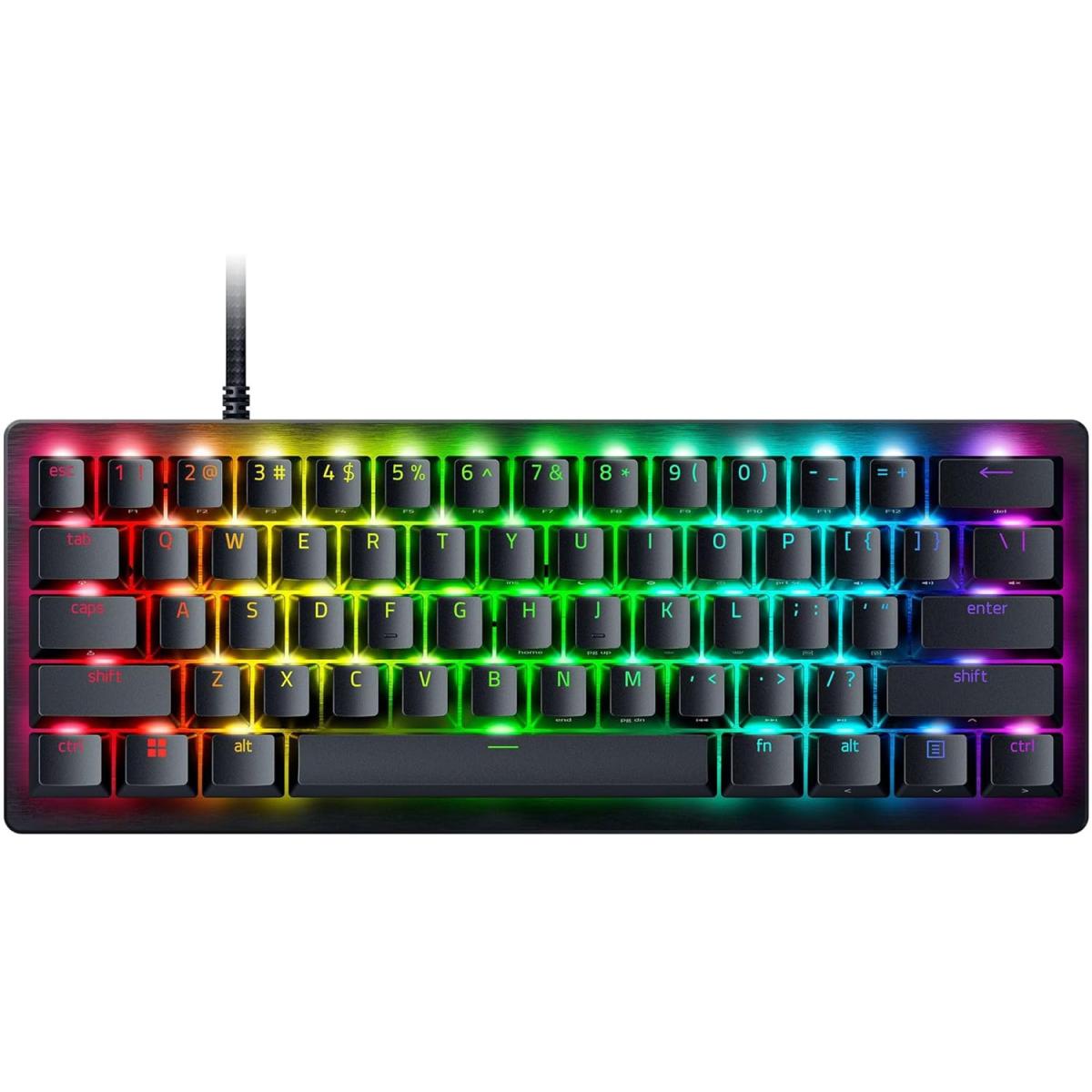 Razer Huntsman V3 Pro Mini 60% Esports Analog Optical Switches Rapid Trigger & Adjustable Actuation Onboard Adjustments Dual-Purpose Mod Keys PBT Keycaps - Black