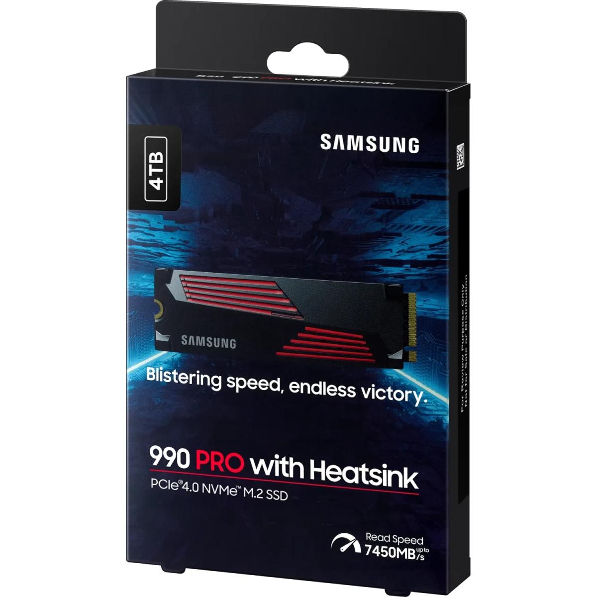 Samsung 990 Pro 4tb W/ Heatsink Ssd Nvme M.2, Speeds Up To 7,450mb/s Best For Playstation® 5 (ps5 Ssd) Console Expansion - CompuMe
