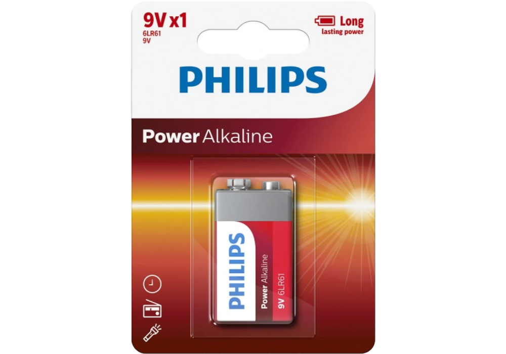Philips Power Alkaline Batteries 9V - 1 Pack