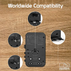 Promate TripMate-GaN70R, Multi-Port Travel Adapter