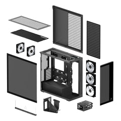 Arctic Xtender VG Black Tinted Glass Premium E-ATX PC Gaming Case with Vertical GPU Mounting