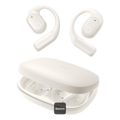 Baseus Eli 10i Fit Open-Ear TWS Earbuds – Bluetooth 5.4, 16.2mm Drivers, 45H Battery, Multipoint, IPX54, Stellar White