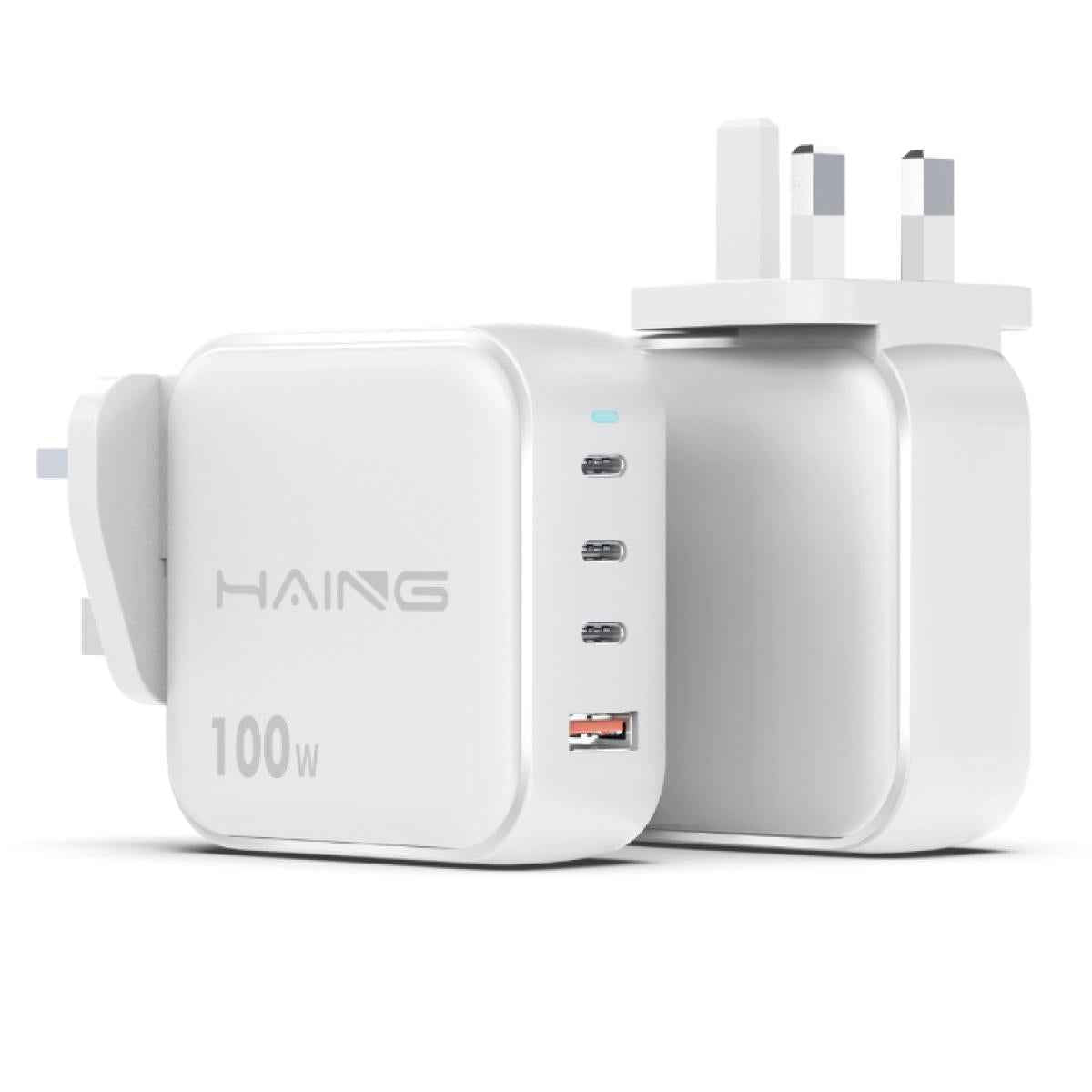 HAING HI-A091 4 Port USB Type-C GaN Fast Charger UK 100W