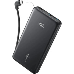 Anker Zolo Powerbank 10000mAh 22.5W Fast Charging Power Bank with Built-in USB-C Cable - Black Color