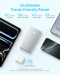 Anker Anker Zolo Power Bank (20K, 22.5W, Built-In USB-C Cable) White
