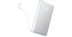 Anker Zolo Power Bank, 20k, 22.5W Max, USB-C In and Out Fast Charging Battery Pack, Slim Travel Essential Phone Power Bank, White.