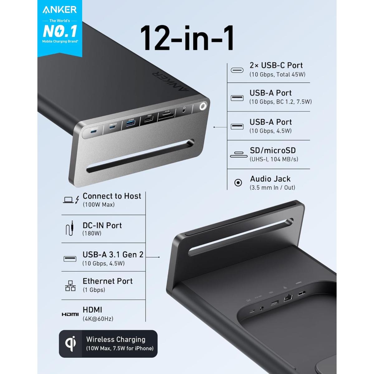 Anker 4K wireless monitor stand for display mounting