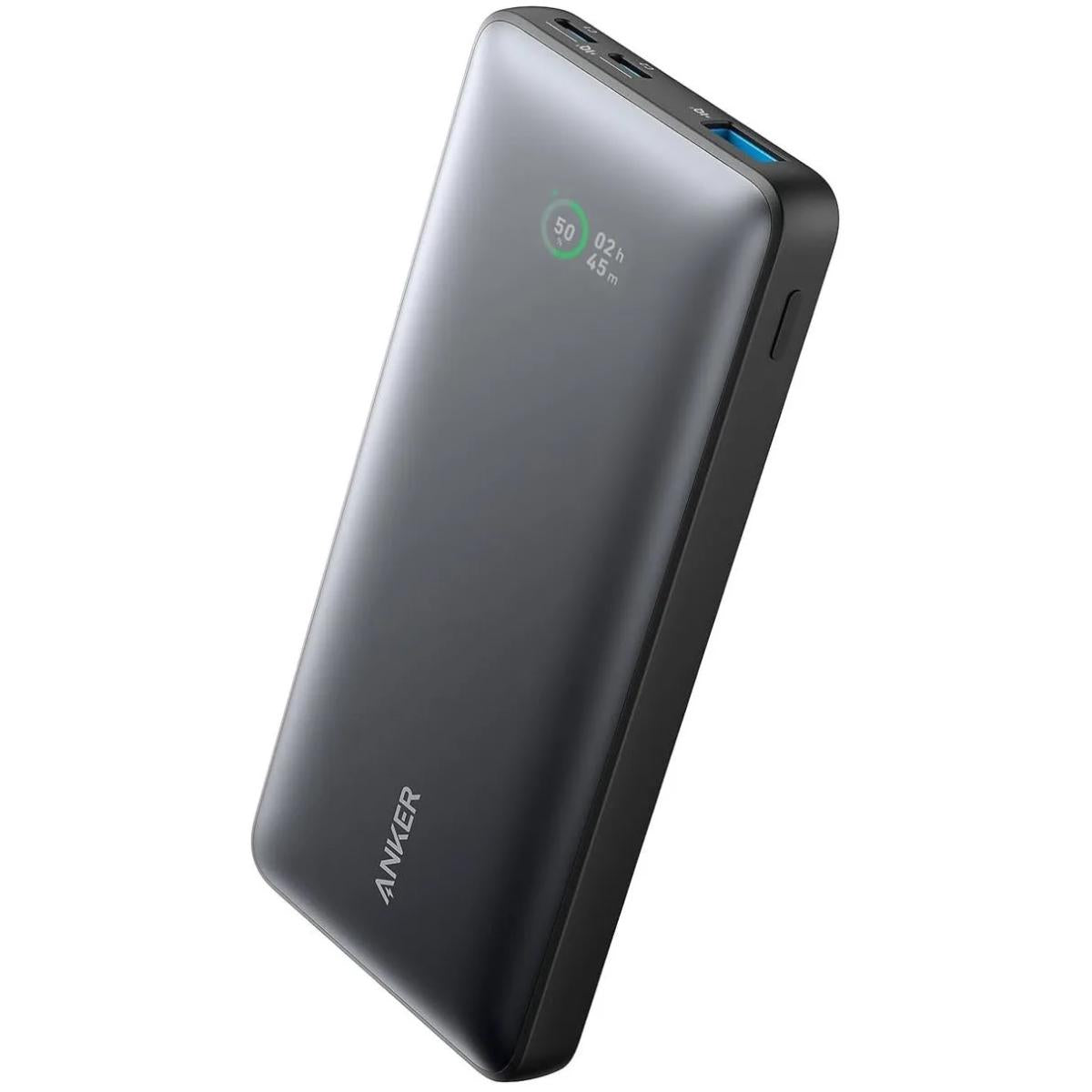Anker 533 Power Bank10000mah Portable Charger-A1249 (PowerCore 25W) With 3 Port, 2 USB-C, 1 USB-A Fast Charging Battery Pack For iPhone Series, iPad, Samsung, Android and More - Black