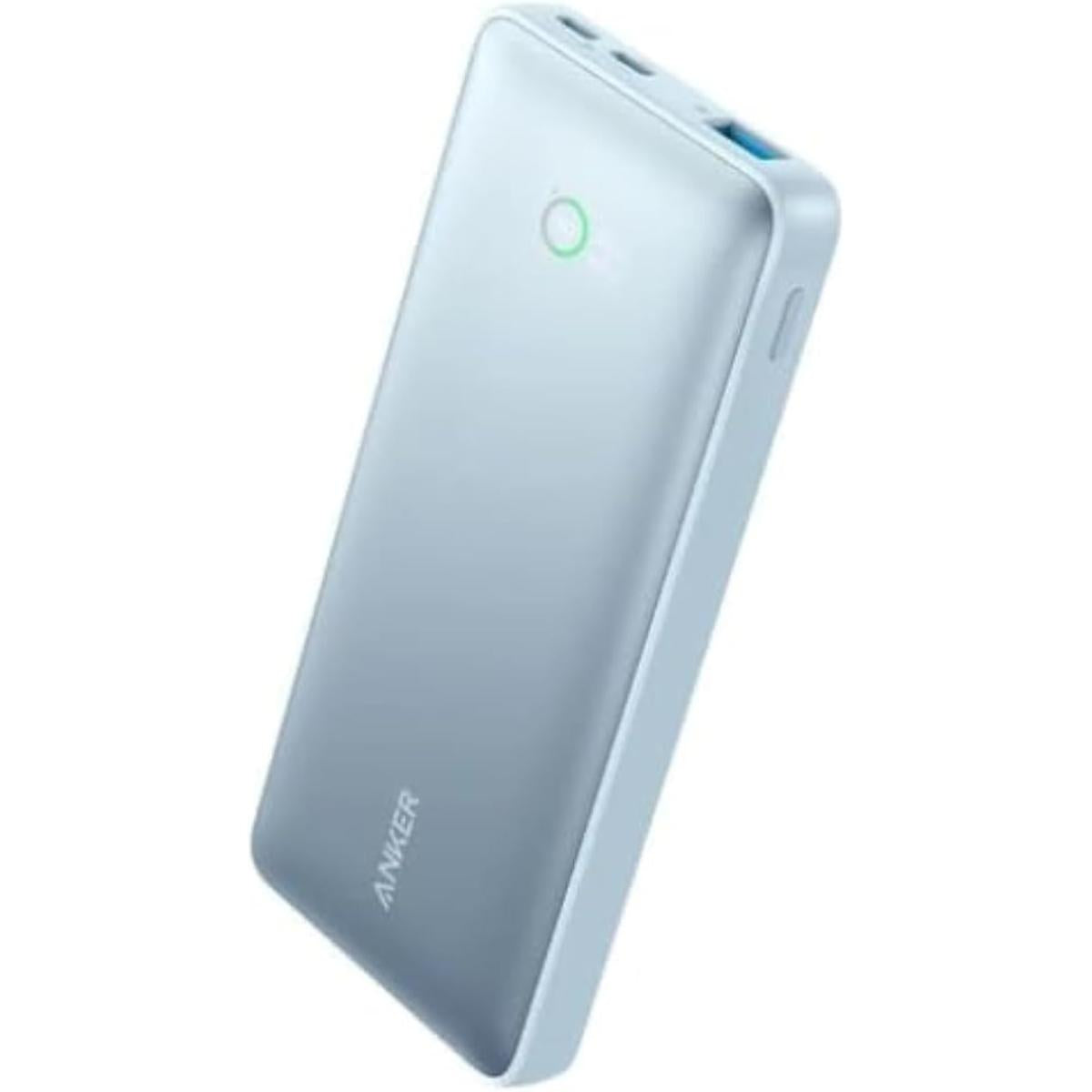 Anker 533 Power Bank10000mah Portable Charger-A1249 (PowerCore 25W) With 3 Port, 2 USB-C, 1 USB-A Fast Charging Battery Pack For iPhone Series, iPad, Samsung, Android and More (Blue)