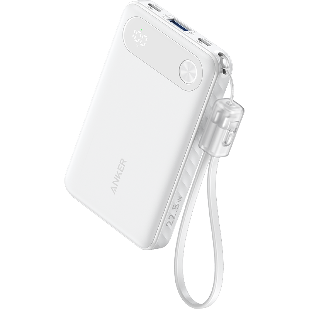 Anker A1257 10,000mah Power Bank Built In Usb C Cable Speedy 22.5w Charging With 2x Usb C & 1 Usb A Port For Iphone 15/14, Galaxy S23, Ipad, Airpods, And More