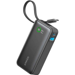 Anker Nano Power Bank, 10,000mah Portable Charger With Built In Usb C Cable, 30w Max Output, For Iphone 16/15 Series, Macbook, Airpods, And More Black