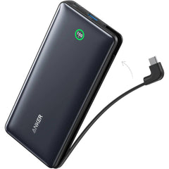 Anker Nano Power Bank 20000mAh, 30W Fast Charging, Built-In USB-C Cable, Smart Display, PPS Fast Charging for iPhone 15, Samsung S23 Ultra, Compa & Portable Charger - Black