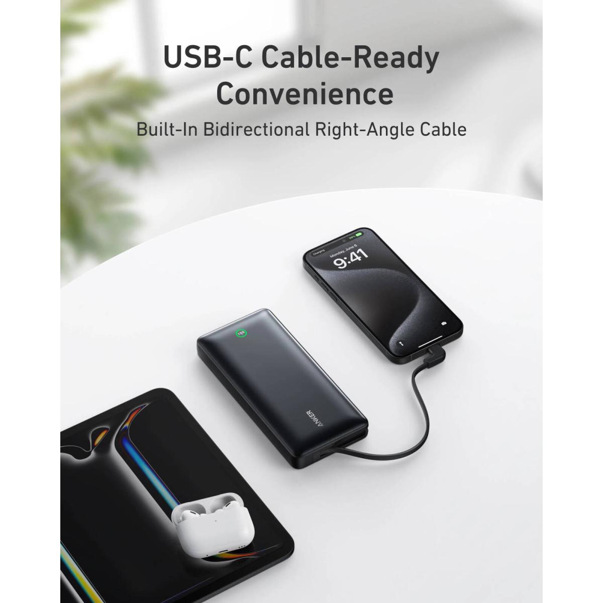 Anker Bank 20000mah USB cable for device connectivity