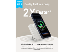 Anker MagGo Power Bank, Qi2 Certified 15W Ultra-Fast MagSafe-Compatible Portable Charger, 10000mAh Battery Pack with Smart Display & Foldable Stand, For iPhone 16/15/14/13 Only (USB-C Cable Included) White - 18 Month Warranty