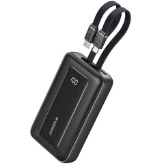 Anker Zolo Power Bank, 10,000mah 30w Max Fast Portable Charger With Built In Usb C And Mfi Certified Lightning Cables, Usb C&a, Battery Pack For Iphone 16/15 Series, Macbook, Galaxy Black