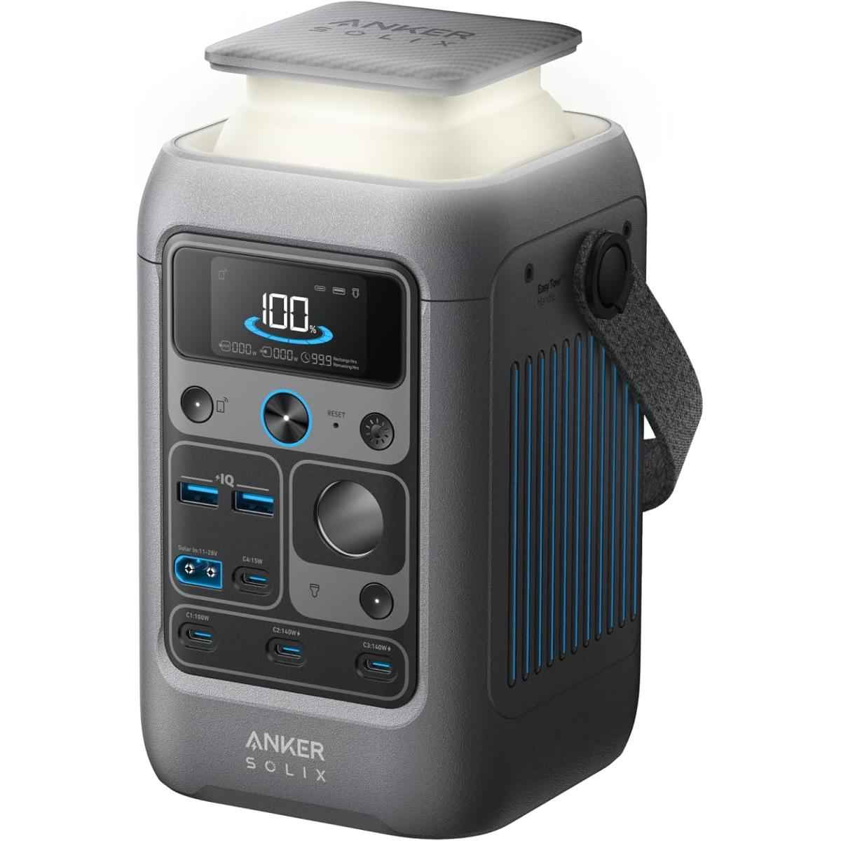 Anker Solix C300 Dc Power Bank Station, Outdoor 288wh (90,000mah), Portable Power Station, Lifepo4 Battery, 300w Solar Generator, For Camping, Traveling, And Emergencies