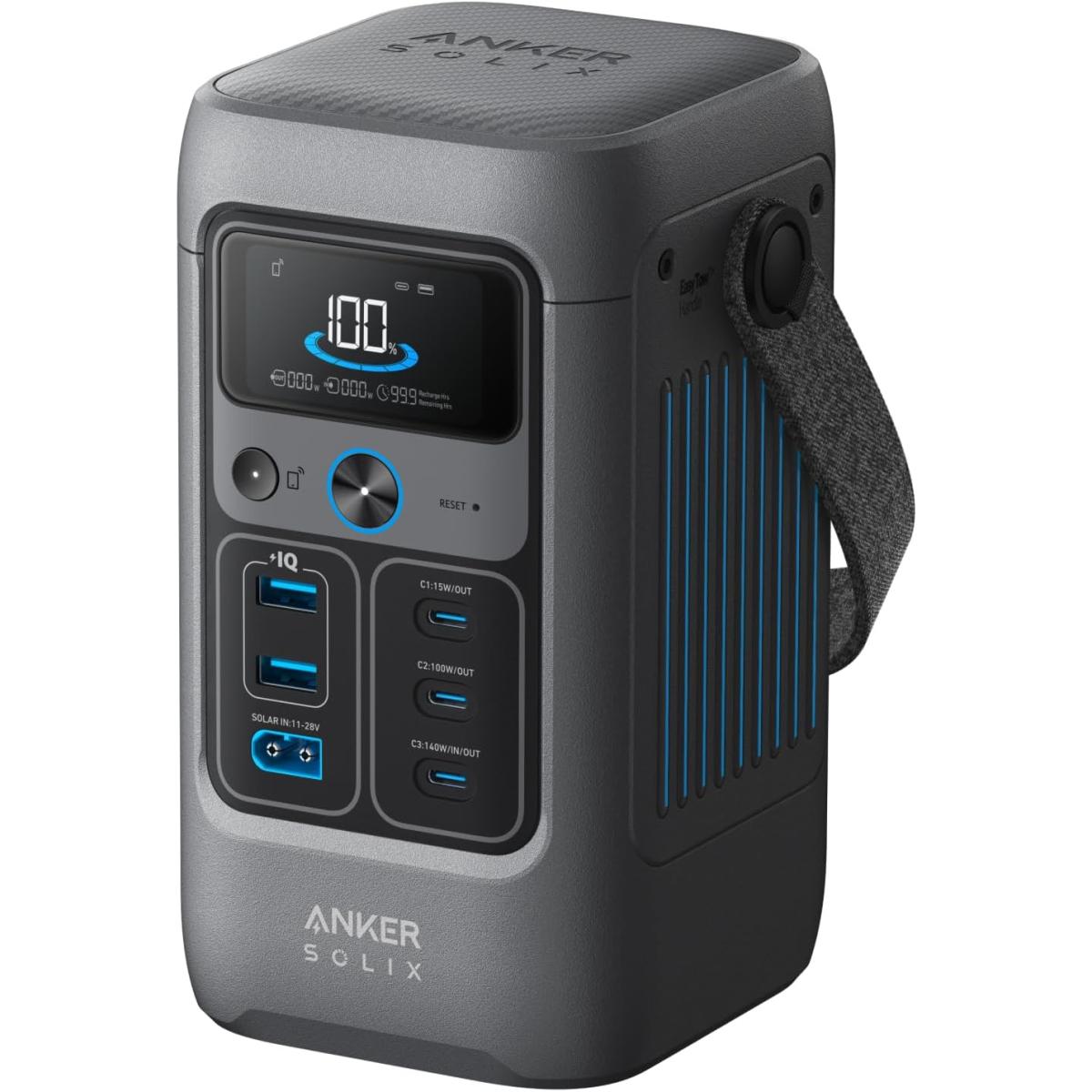 Anker Solix C200 Dc 60.000mah Power Bank Station, 192wh Portable Power Station, Lifepo4 Battery, 200w Solar Generator, For Outdoor Camping, Traveling, And Emergencies