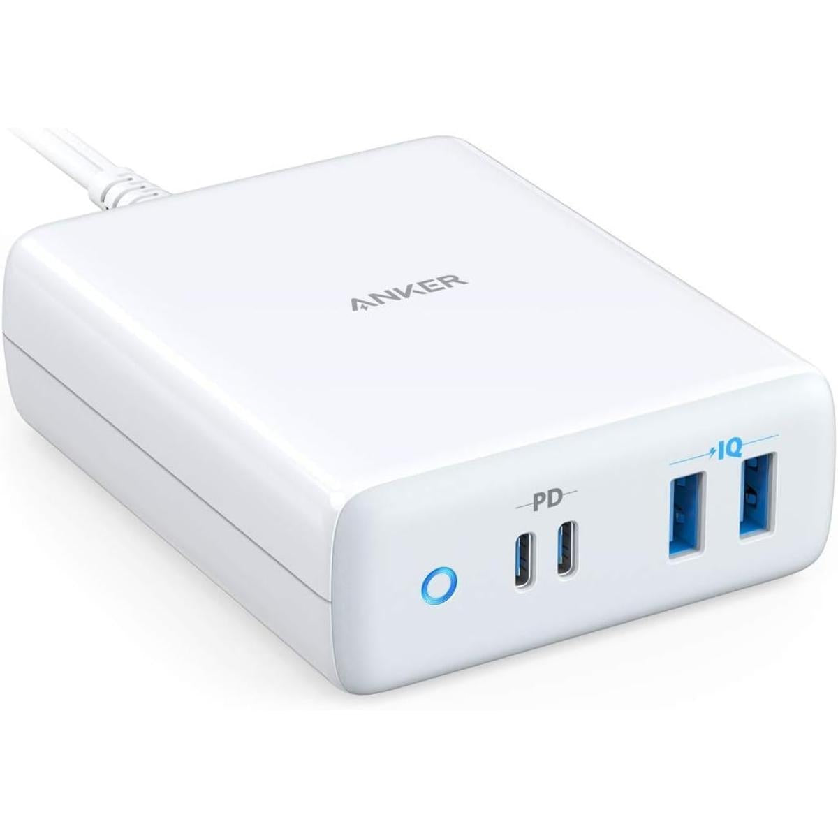 Anker Usb C Charger, 100w 4 Port Type C Charging Station With Power Delivery, Power Port Atom Pd 4 [intelligent Power Allocation] For Macbook Pro/air, Ipad Pro, Pixel, Iphone Xs/max/xr, Galaxy White