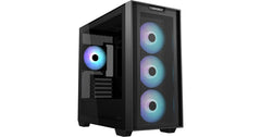 ASUS A21 PLUS (Black) Micro-ATX ARGB Mid Tower Tempered Glass Gaming Case, Front Performance Mesh Panel w/ 4 x120mm ARGB Fan