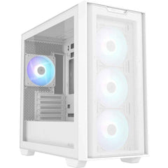 ASUS A21 PLUS (White) Micro-ATX ARGB Mid Tower Tempered Glass Gaming Case, Front Performance Mesh Panel w/ 4 x120mm ARGB Fan | A21 PLUS White |