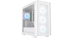 ASUS A21 PLUS (White) Micro-ATX ARGB Mid Tower Tempered Glass Gaming Case, Front Performance Mesh Panel w/ 4 x120mm ARGB Fan