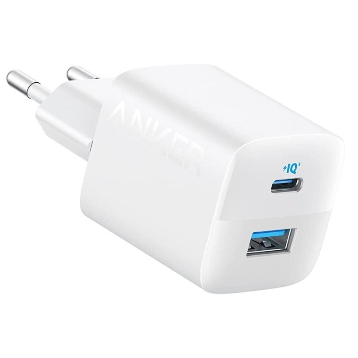 Anker USB C Charger Adapter, 33W 2 Port Compa Charger with Foldable Plug for iPhone 17/16 Series, Galaxy, and More - White
