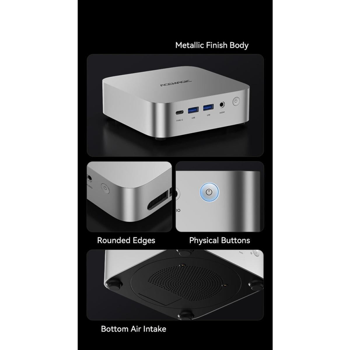 Acemagic W1 Mini Pc Barebone Intel 12gen Core I3 6 Cores For Home & Business Support Triple 4k Display Support , Silver Acemagic W1 Mini Pc Barebone Intel 12gen Core I3 6 Cores For Home & Business Support Triple 4k Display Support , Silver