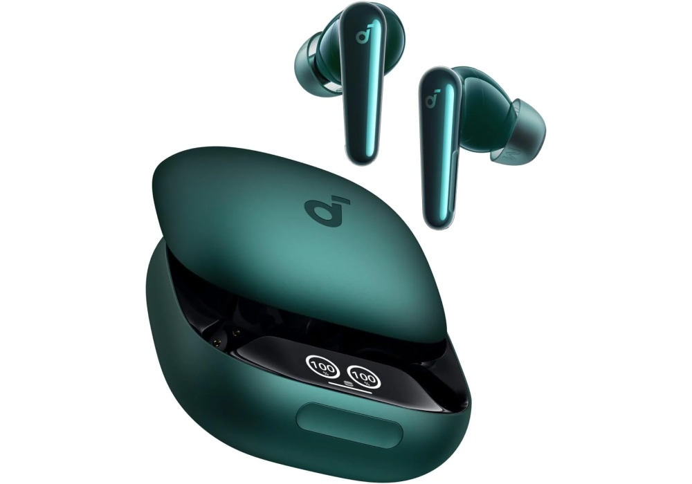 Soundcore Liberty 4 Pro by Anker, Noise Cancelling Wireless Earbuds, 7-Sensor and Real-Time Adaptive Noise Cancelling, Faster Charging, Studio-Level Hi-Fi Music, Clear Calls 6 Mics and AI, Sprout Green - 18 Month Warranty