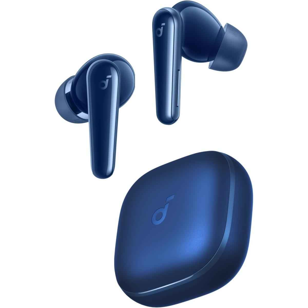 Anker Soundcore Liberty 5, Noise Cancelling Wireless Earbuds, 2x Stronger Voice Reduion, Real Time Adaptive Noise Cancellation, Fast Charging, Dolby Audio, 6 Mic Ai Clear Calls, Long Battery Life Blue